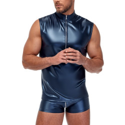 NEK Débardeur avec zip Top Andio Bleu métallisé